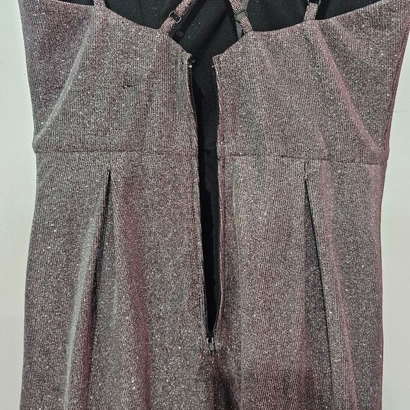 Crystal Doll - Dress Glitter Formal Prom Layered Maxi - Size 5 -Pink Multichrome - Picture 6 of 10